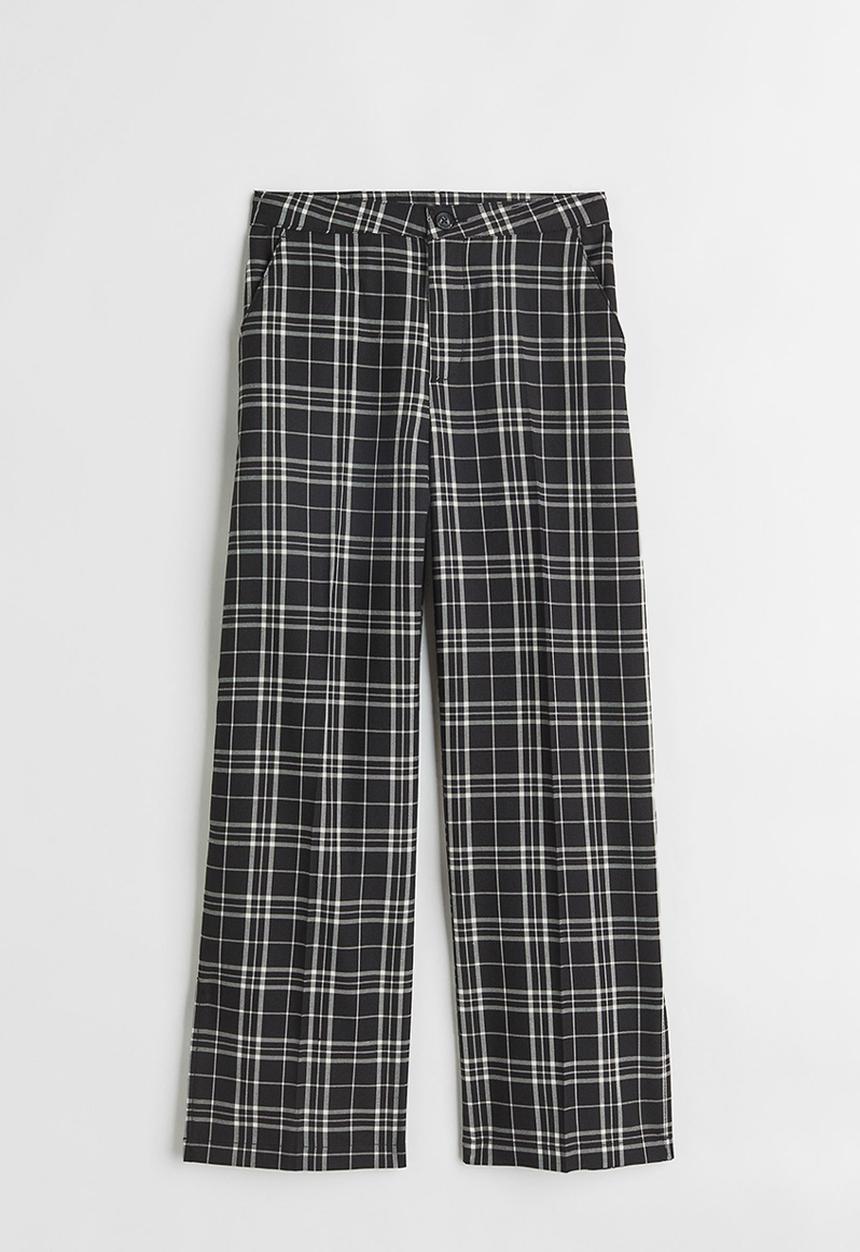 H&M - Tailored trousers - black/checked