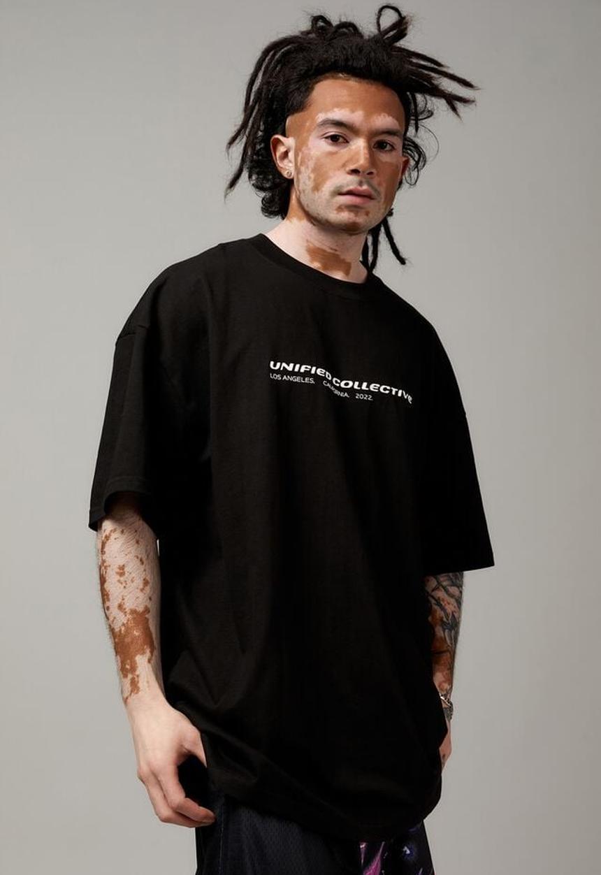Factorie - OVERSIZED GRAPHIC T SHIRT - BLACK/UNIFIED TECH