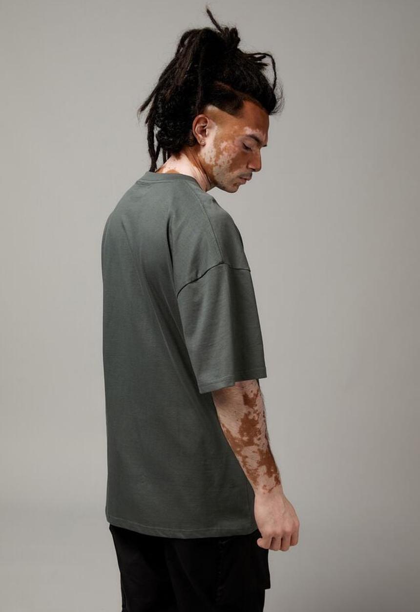 Factorie - OVERSIZED GRAPHIC T SHIRT - STORM GREEN/UNIFIED TECH