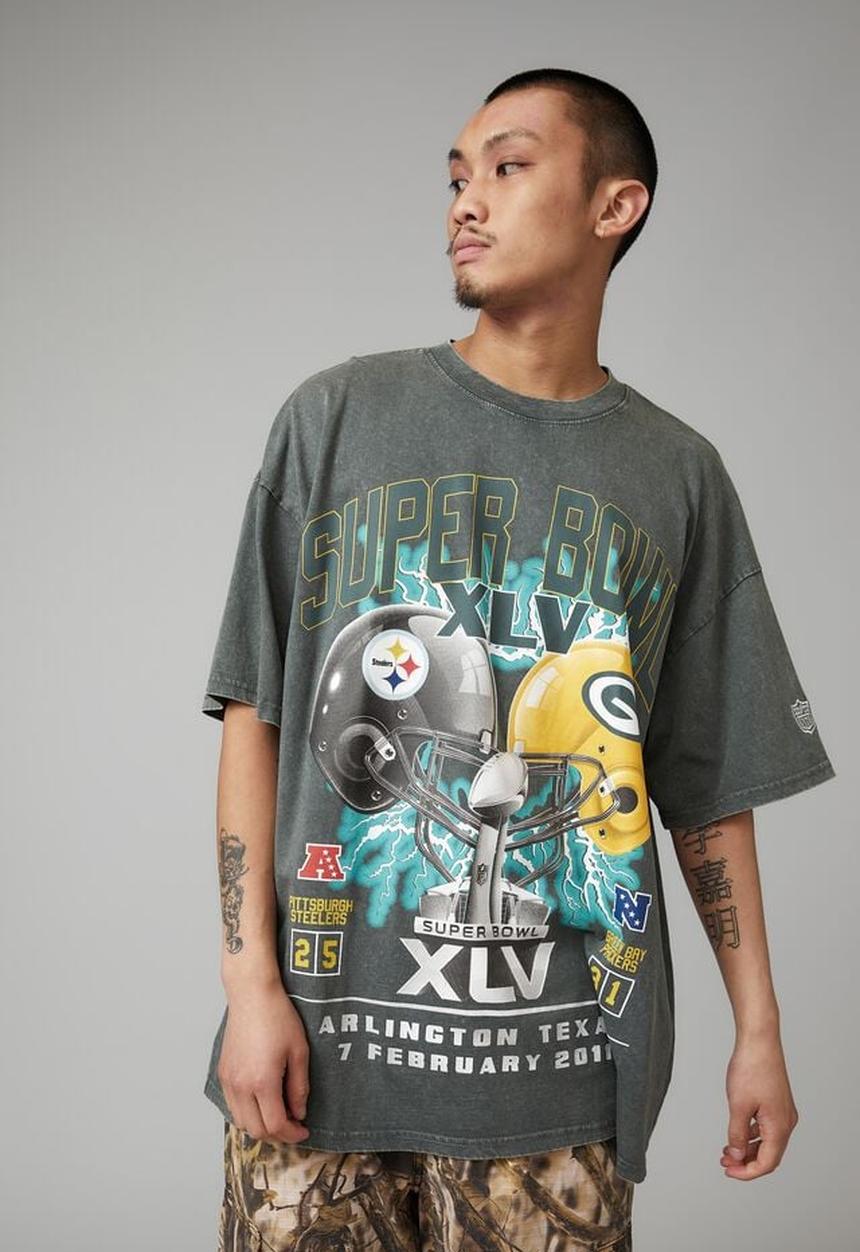 Factorie - OVERSIZED NFL SUPERBOWL T SHIRT - LCN NFL FOREST PINE/SUPERBOWL XLV