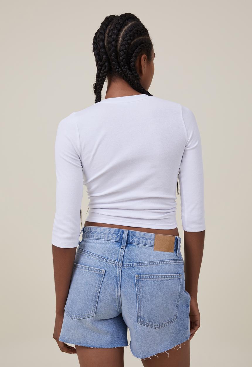 Cotton On - Jamie 3/4 sleeve top - white