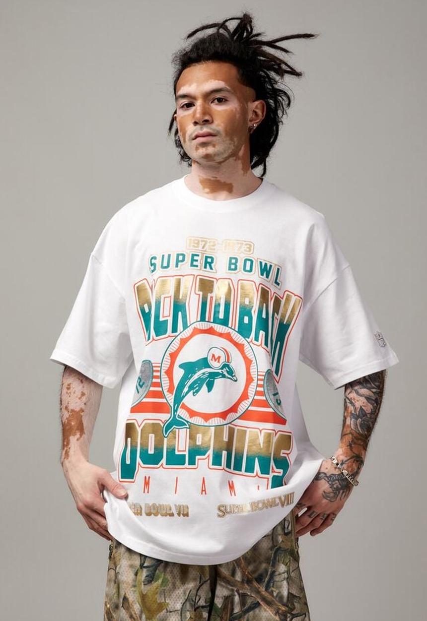 Factorie - OVERSIZED NFL SUPERBOWL T SHIRT - LCN WHITE/DOLPHINS SUPER BOWL