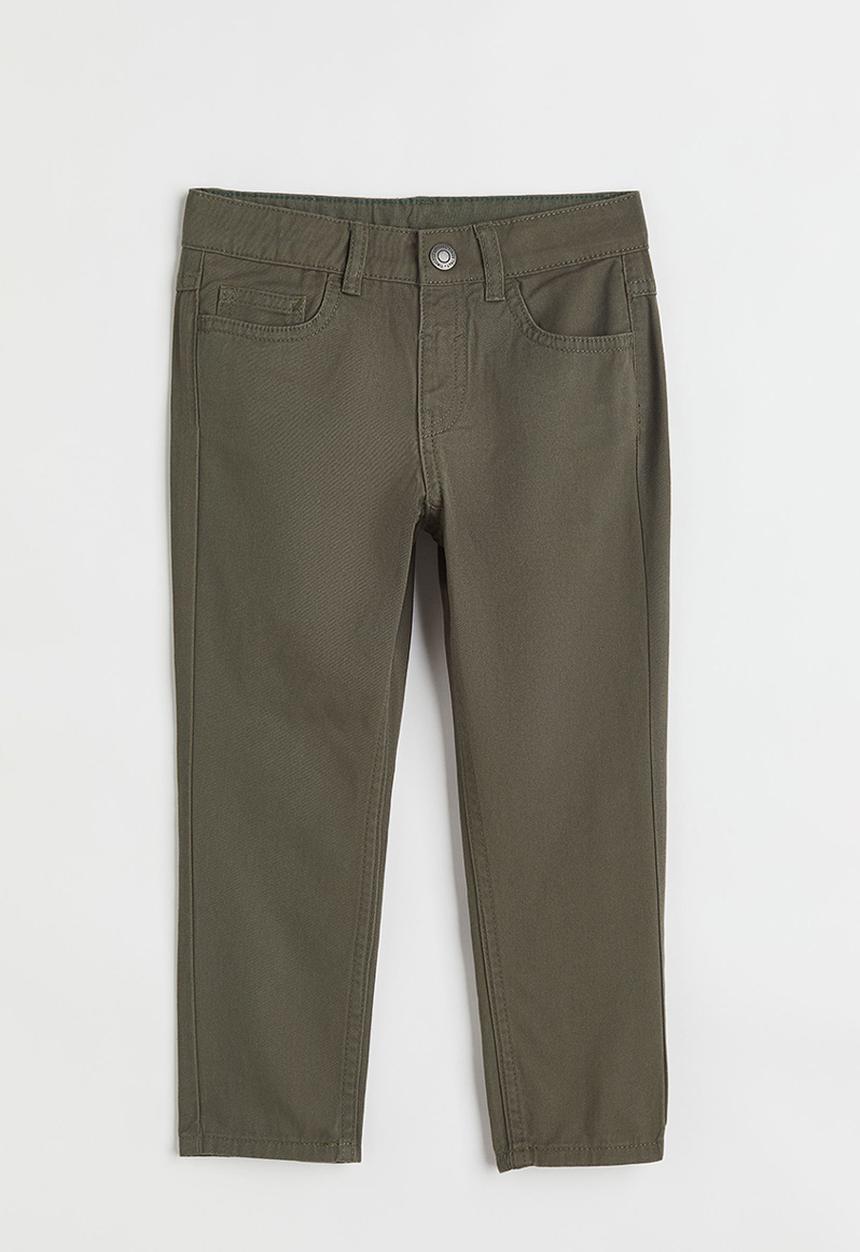 H&M - Relaxed fit twill trousers - dark khaki green