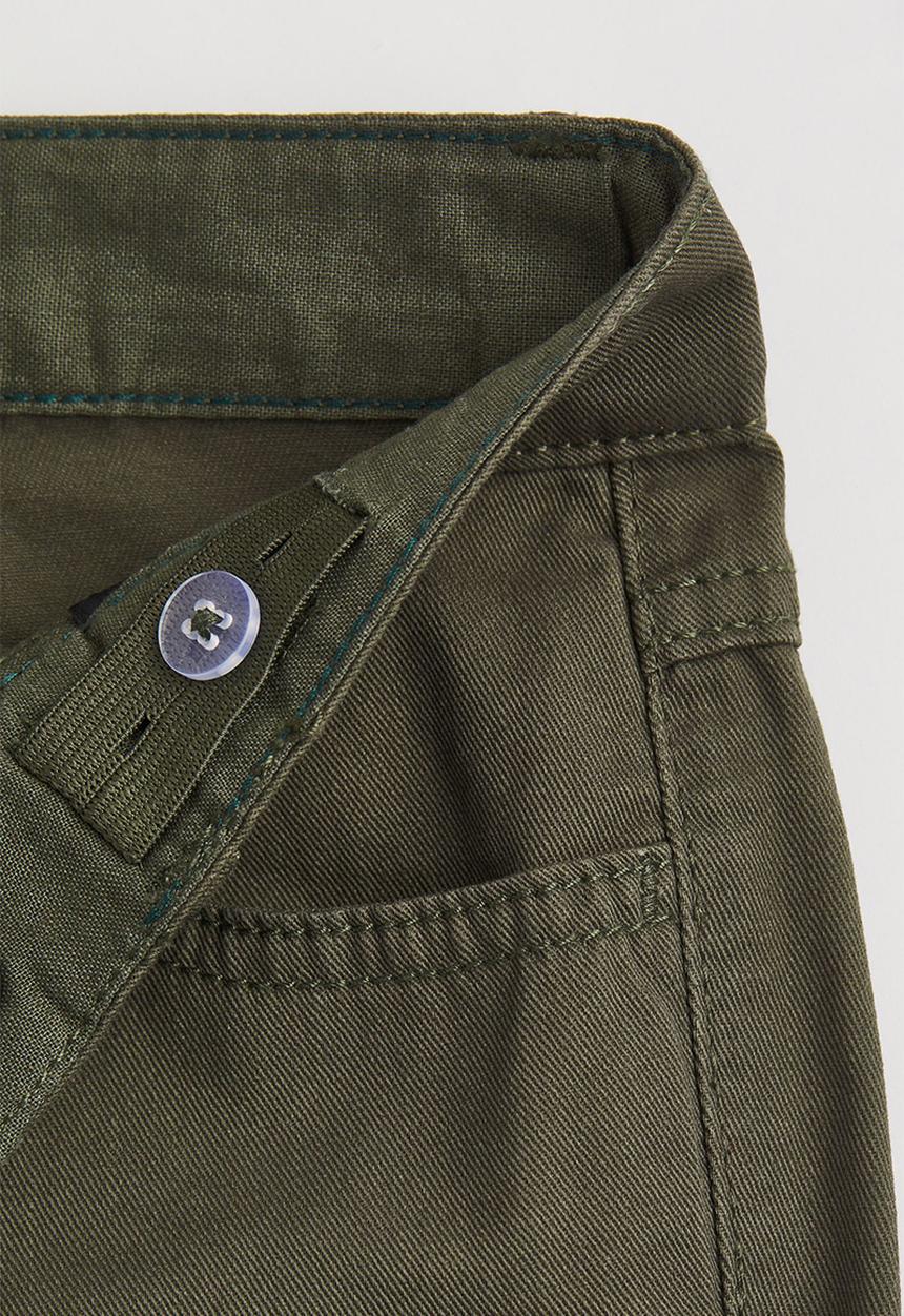 H&M - Relaxed fit twill trousers - dark khaki green