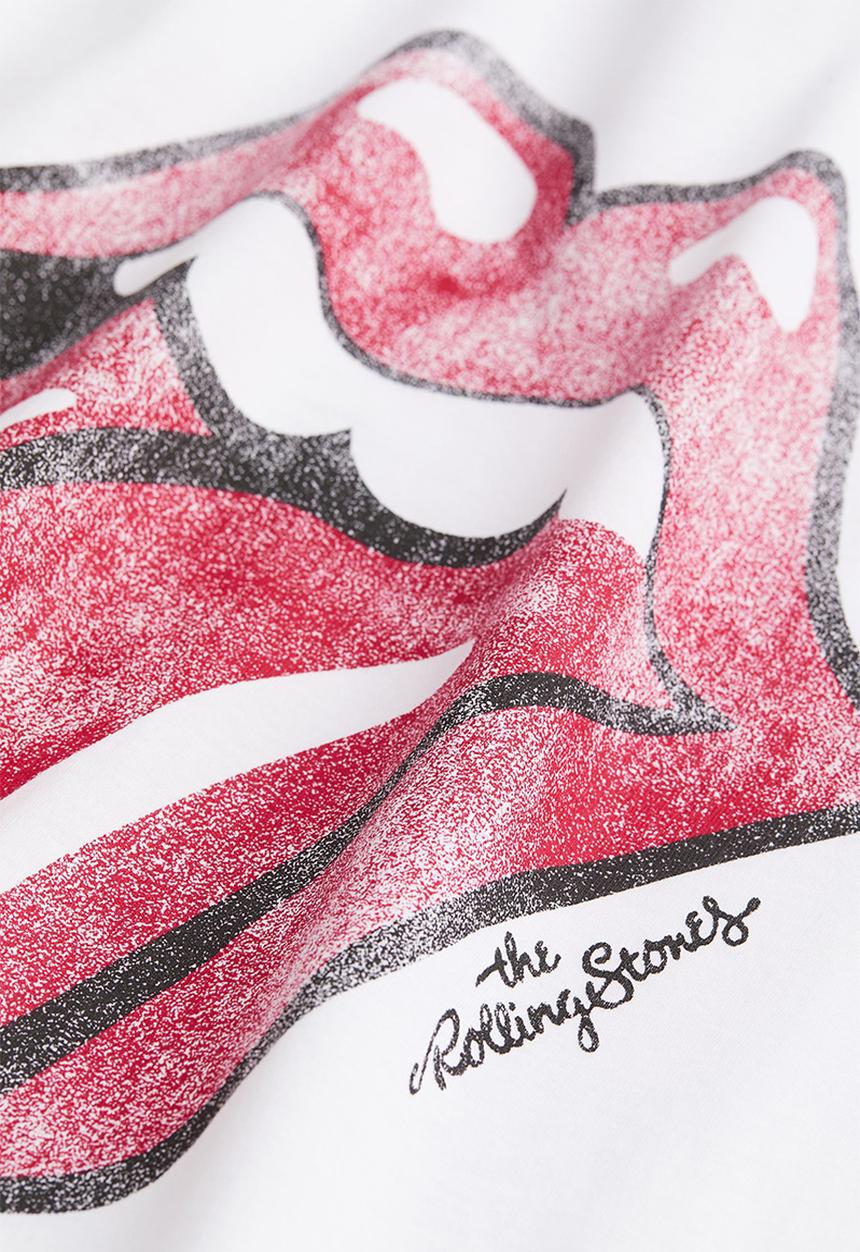 H&M - Oversized printed T-shirt - white/the rolling stones