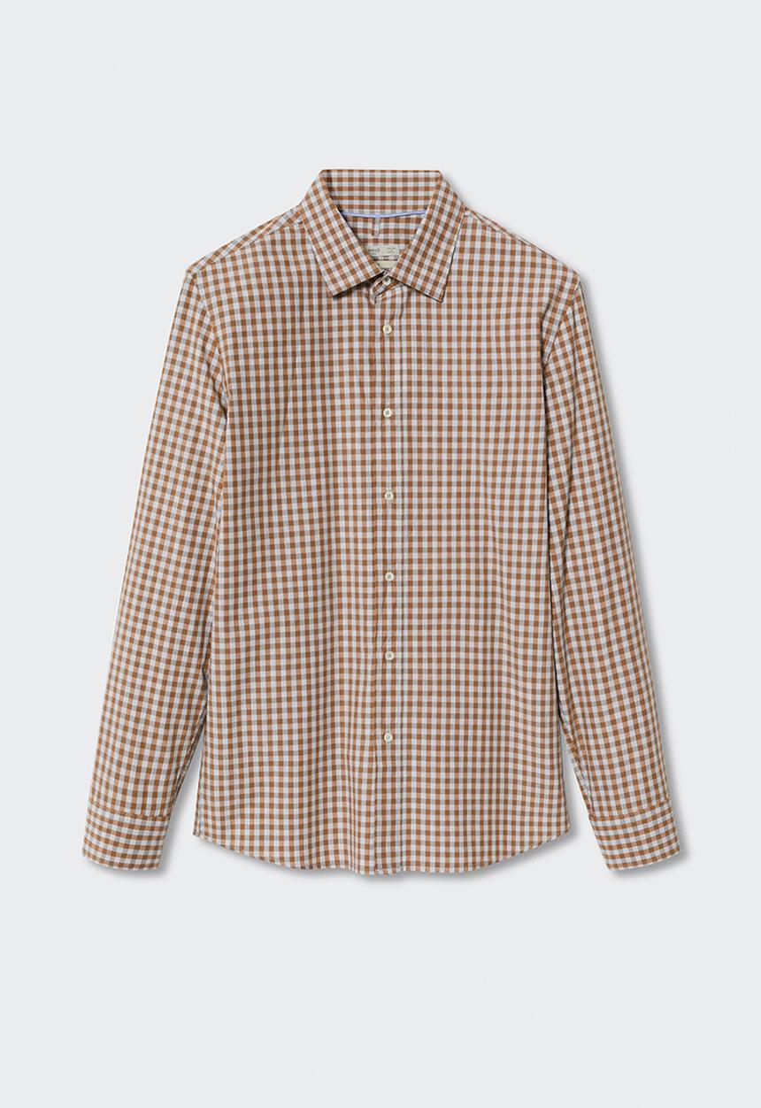 MANGO - Shirt vichy - brown