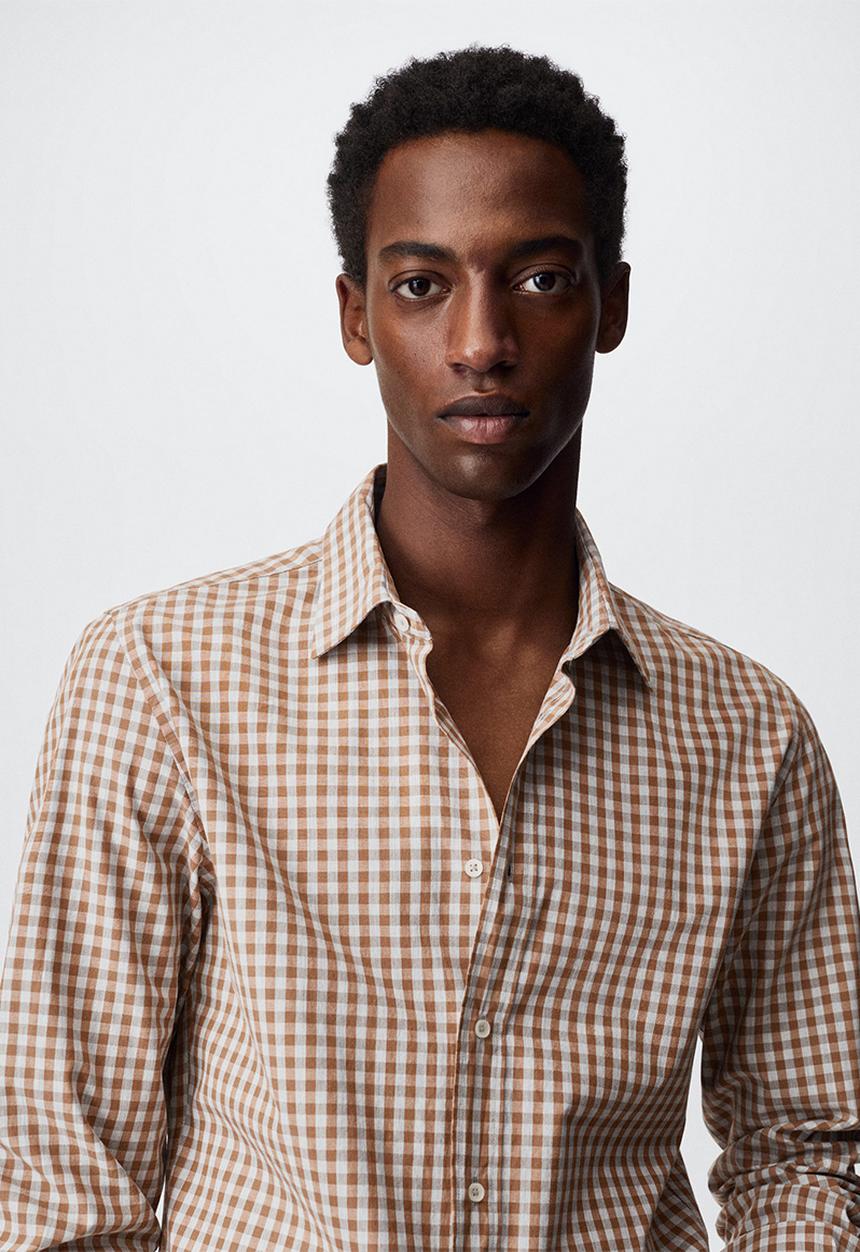 MANGO - Shirt vichy - brown