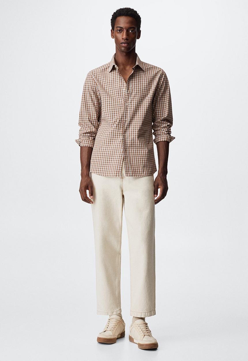 MANGO - Shirt vichy - brown