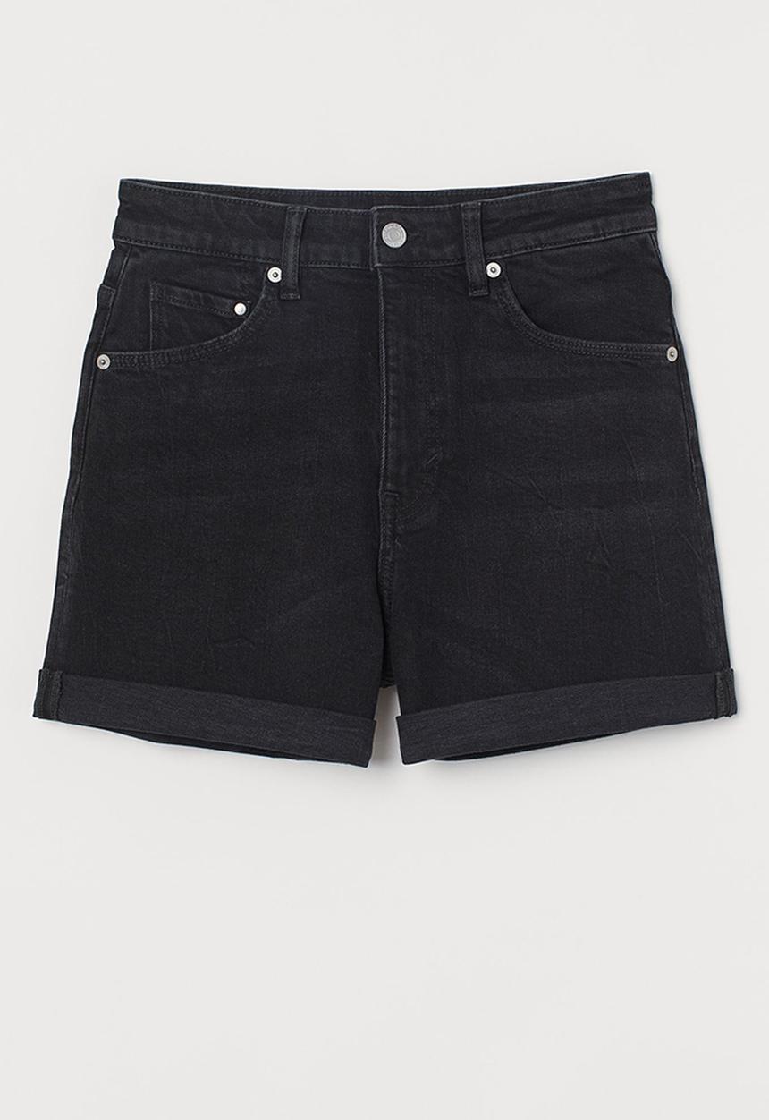 H&M - Mom ultra high denim shorts - black