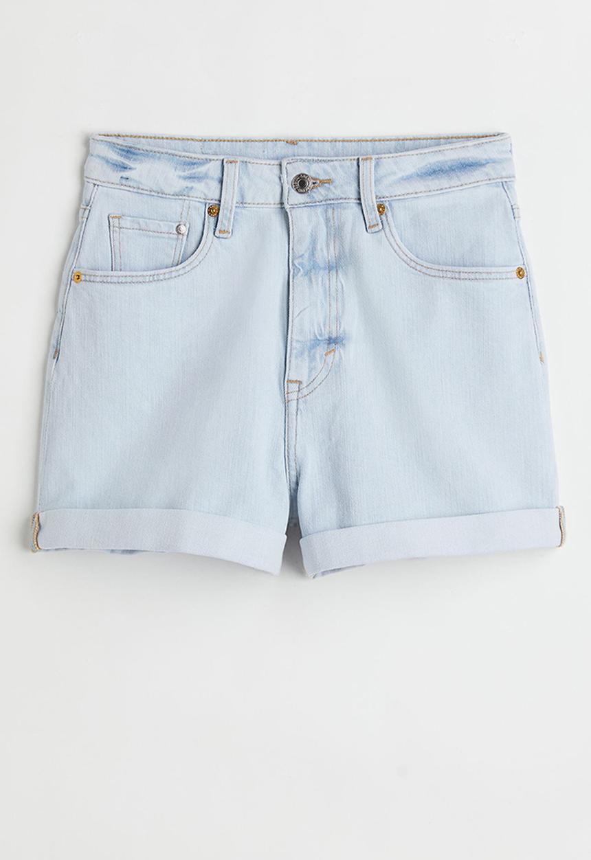 H&M - Mom ultra high denim shorts - light denim blue