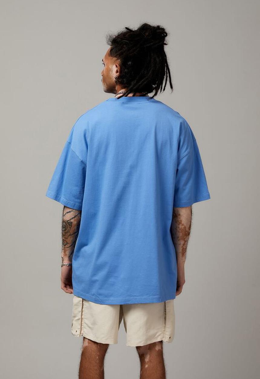 Factorie - OVERSIZED SMILEY T SHIRT - LCN SMI AZURE/HAPPY ON THE INSIDE