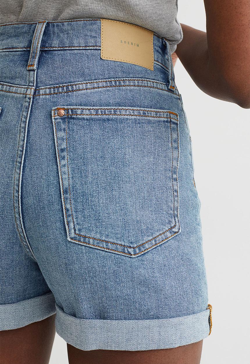 H&M - Mom ultra high denim shorts - denim blue