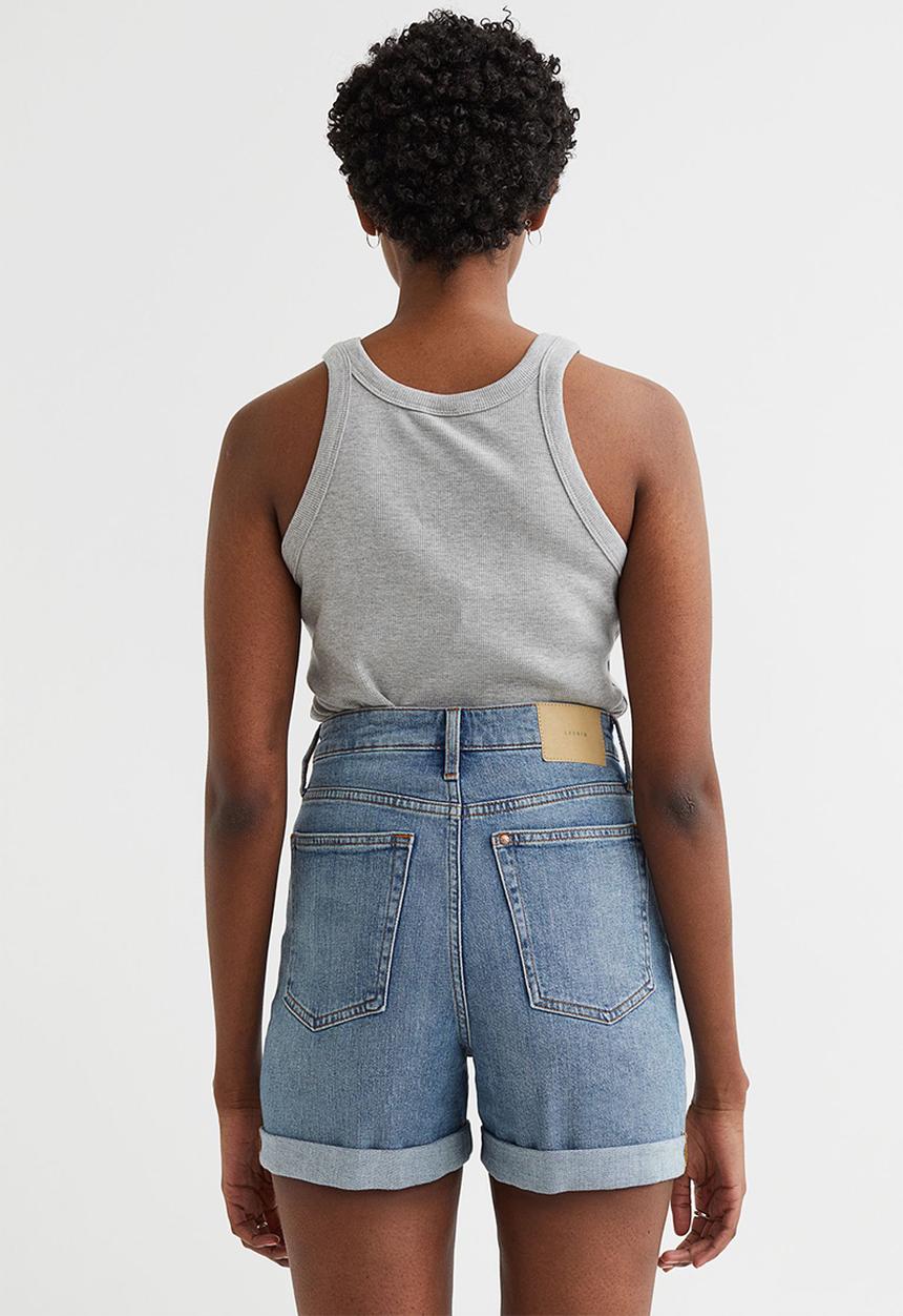 H&M - Mom ultra high denim shorts - denim blue