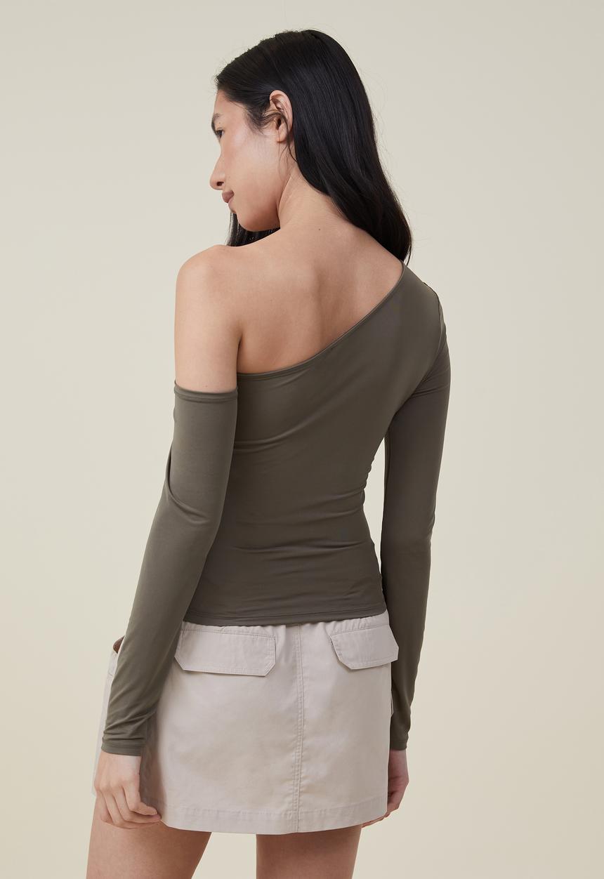 Cotton On - Cody cut out long sleeve top - soft olive
