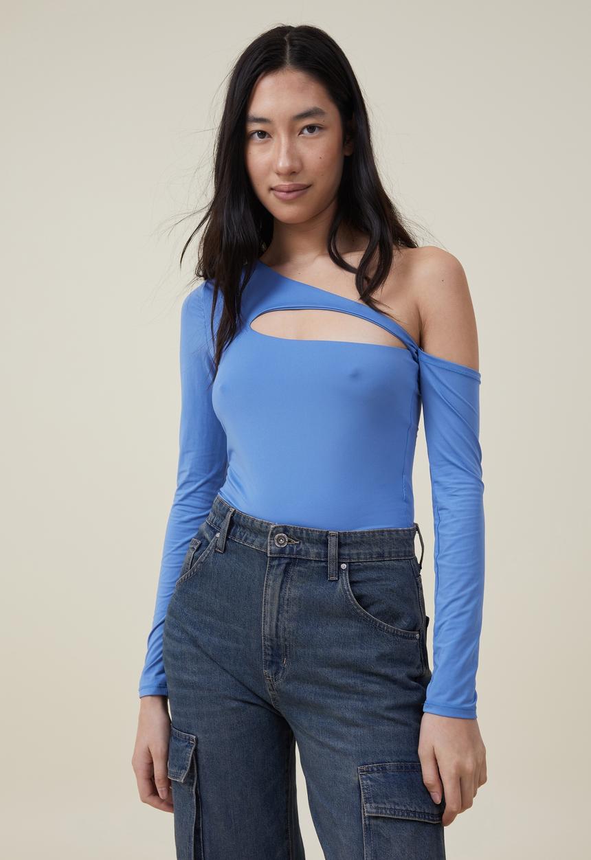 Cotton On - Cody cut out long sleeve top - corn flower blue