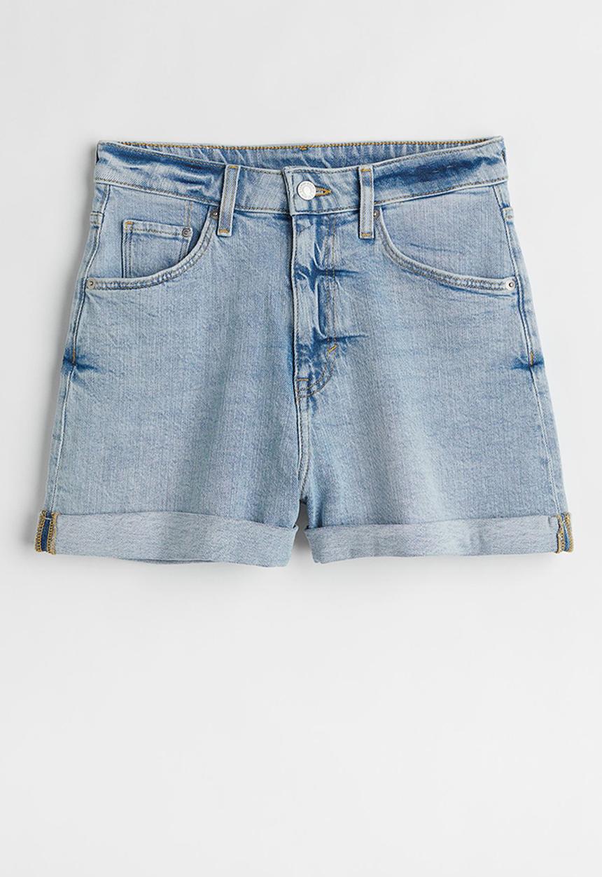 H&M - Mom ultra high denim shorts - light denim blue