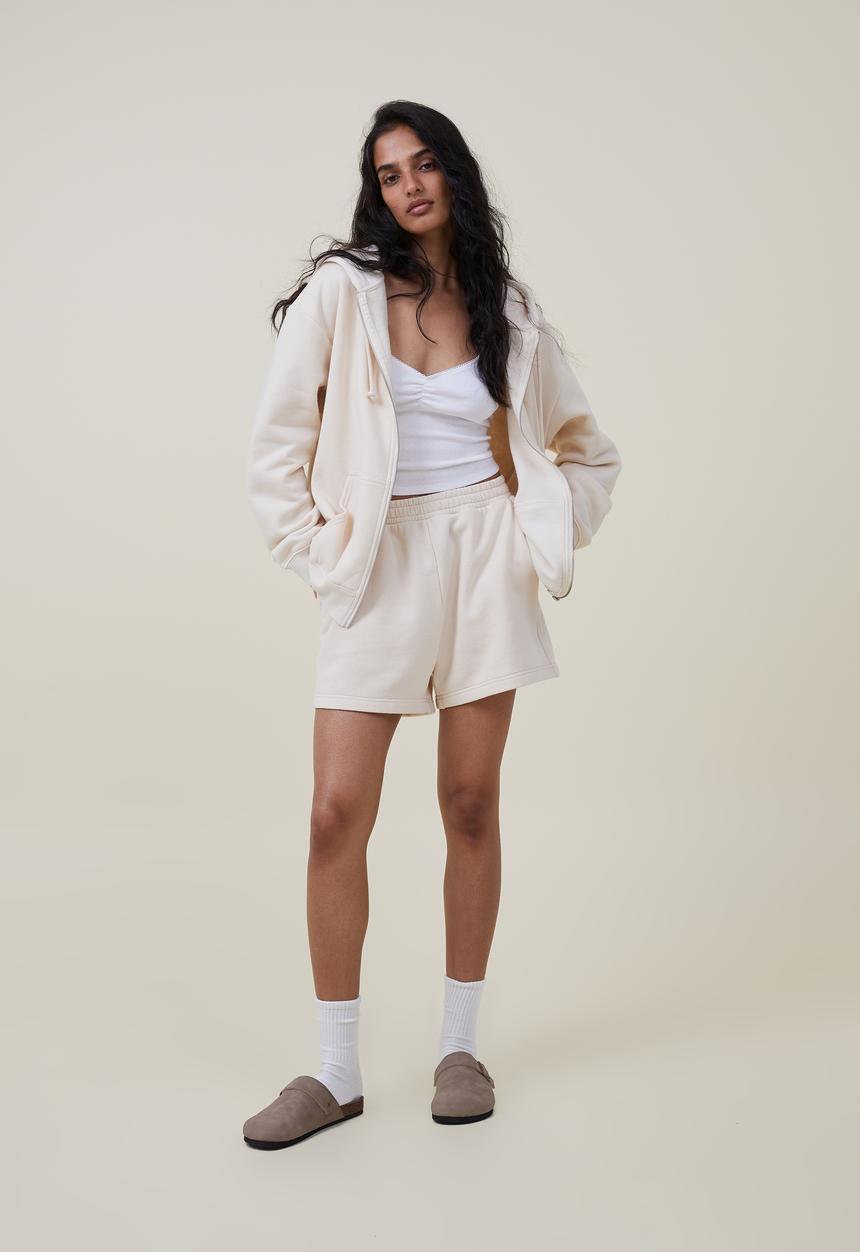 Cotton On - Classic zip-through hoodie - ecru