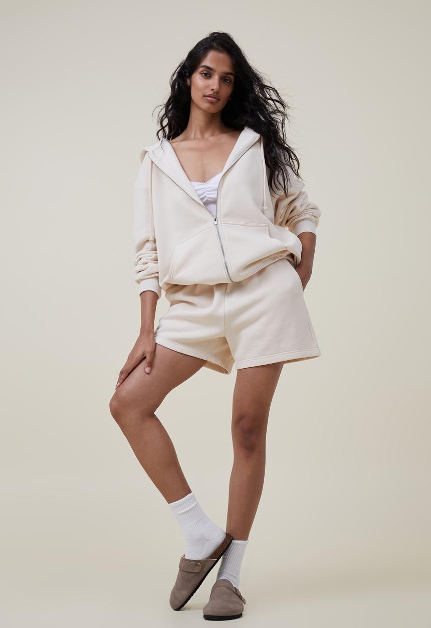 Cotton On - Classic zip-through hoodie - ecru