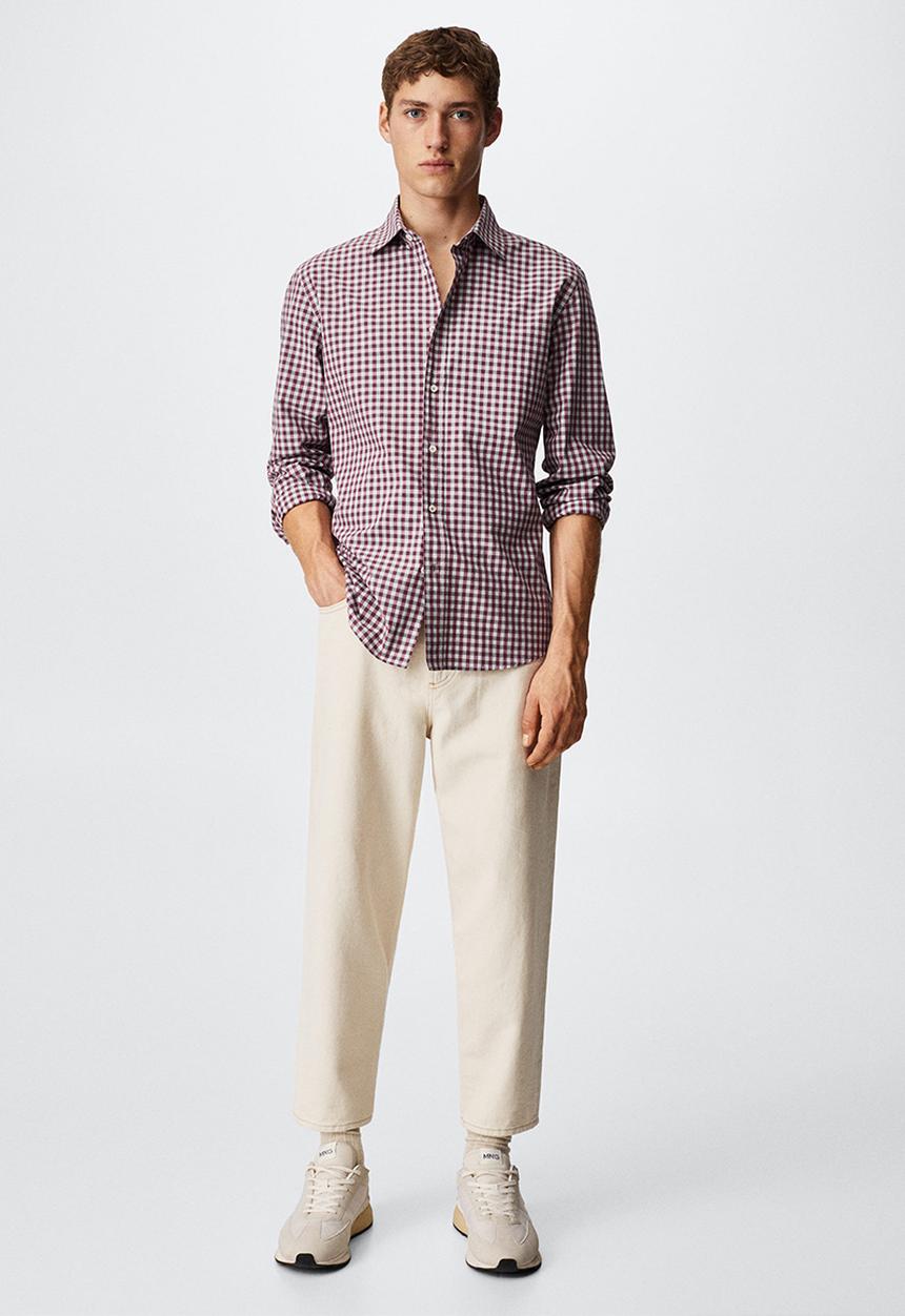 MANGO - Shirt vichy - burgundy