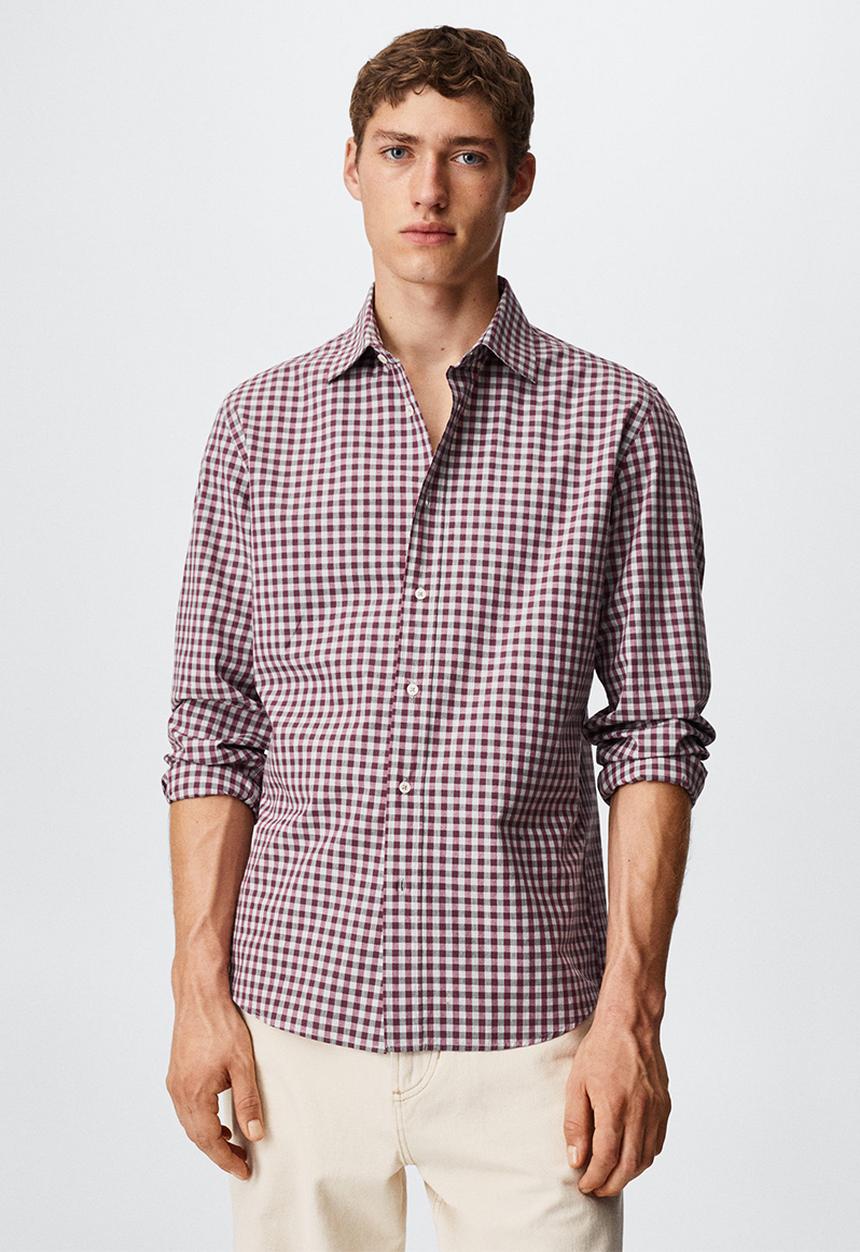 MANGO - Shirt vichy - burgundy