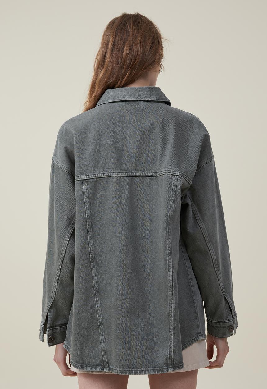 Cotton On - The denim shacket - smokey green