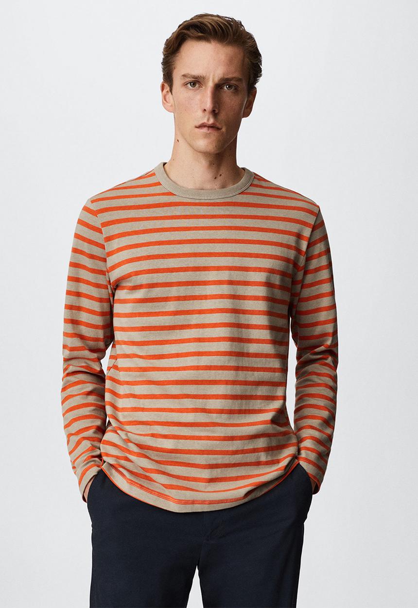 MANGO - T-shirt marinier - orange