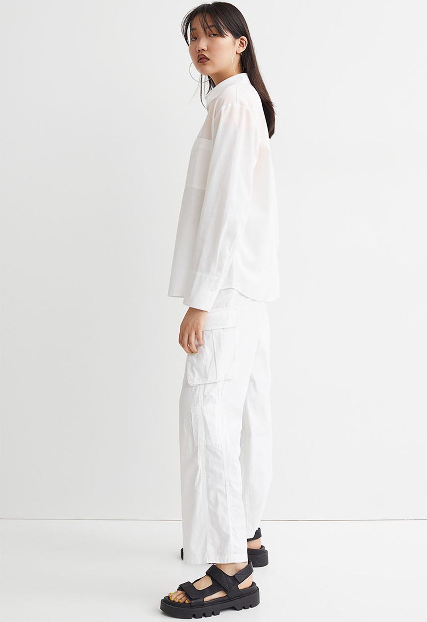 H&M - Linen-blend shirt - white