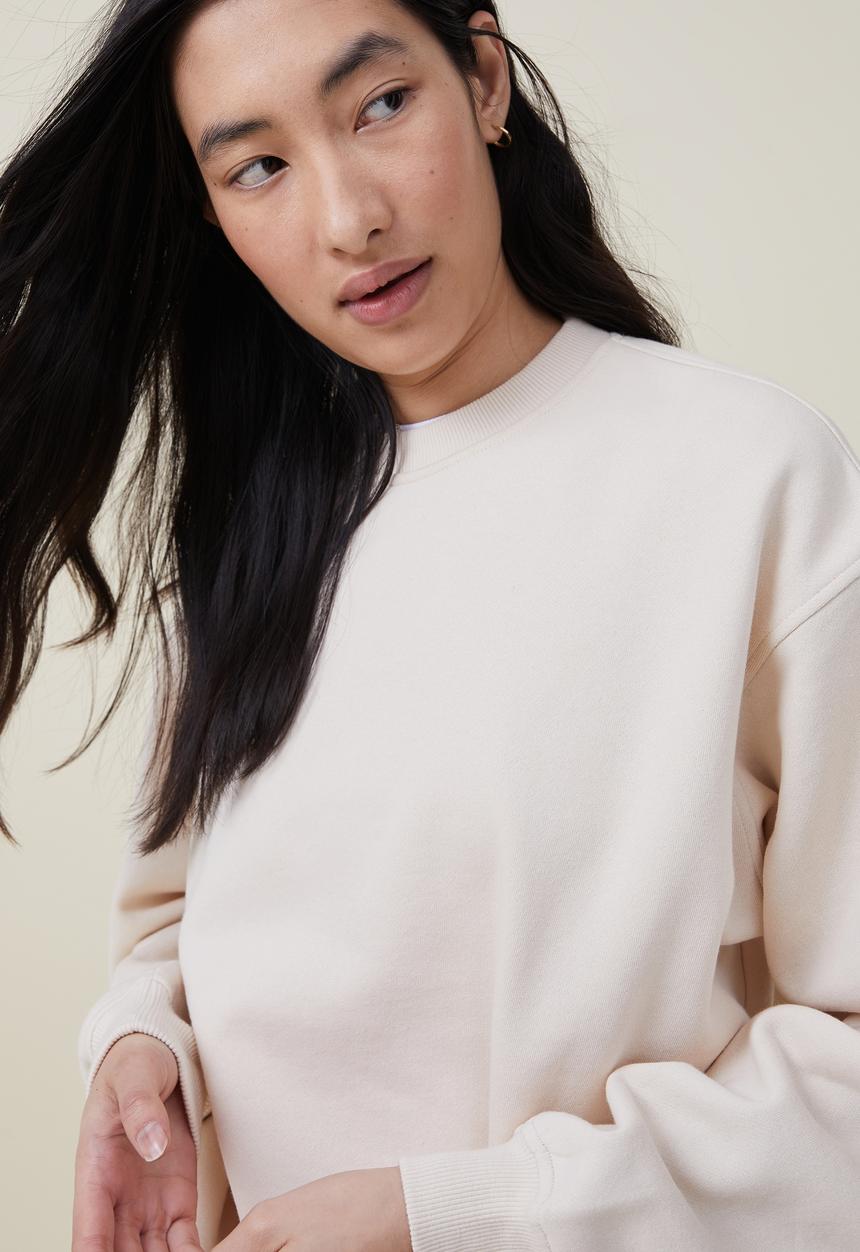 Cotton On - Classic crew sweatshirt - ecru