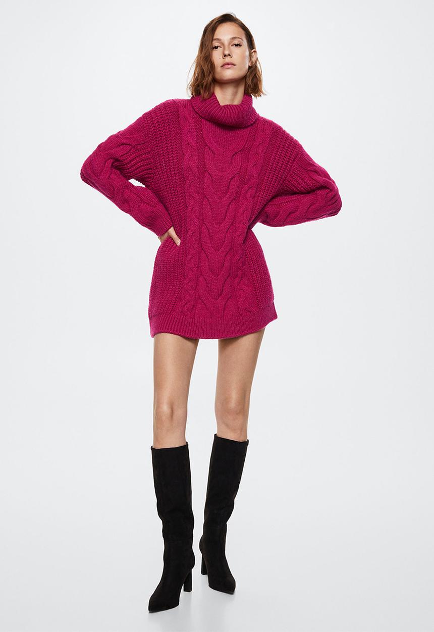 MANGO - Dress jenny - bright pink