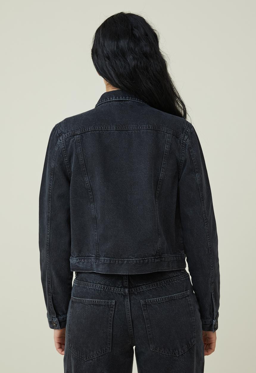 Cotton On - Girlfriend denim jacket - graphite black