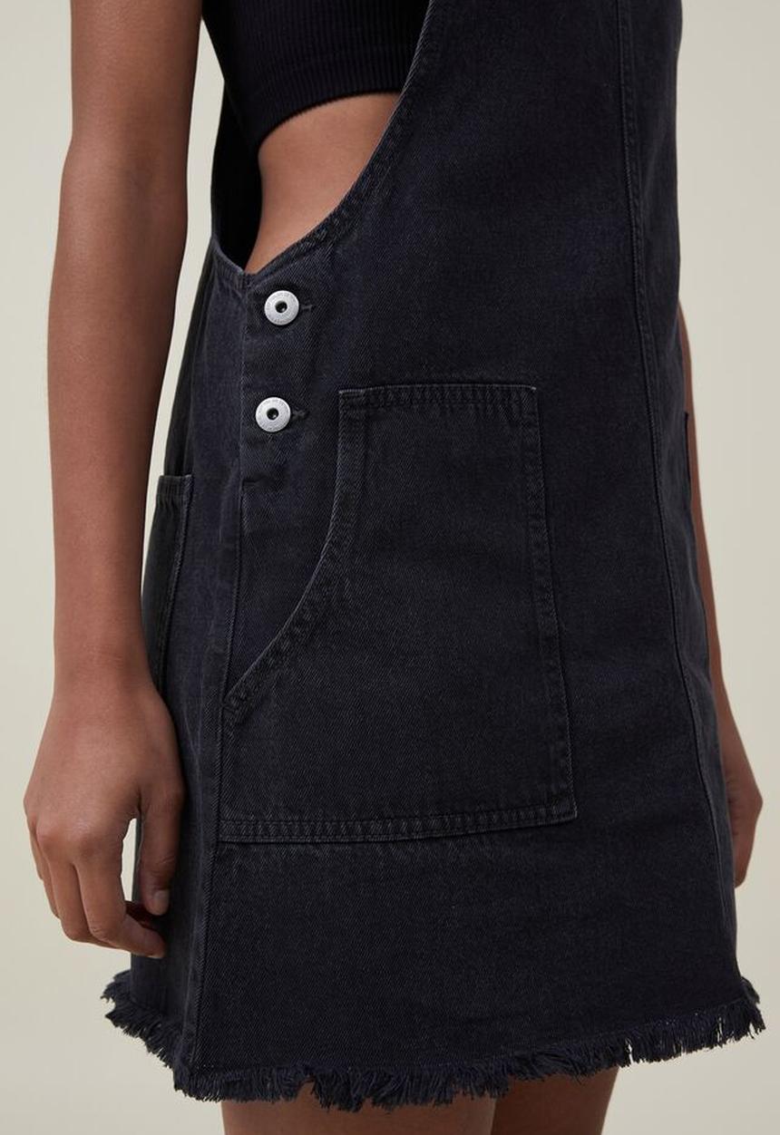 Cotton On - Denim utility pinafore dress - graphite