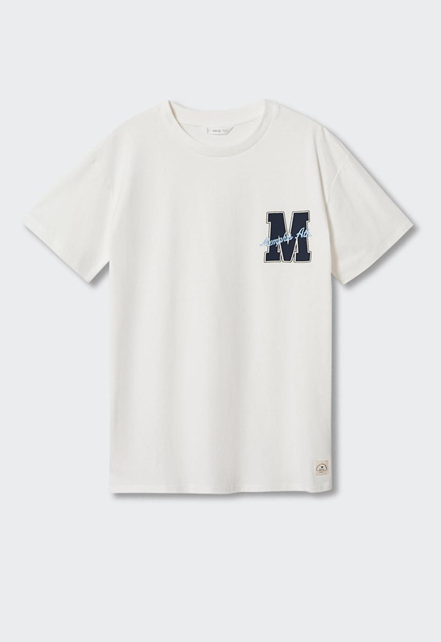 MANGO - T-shirt memphis - natural