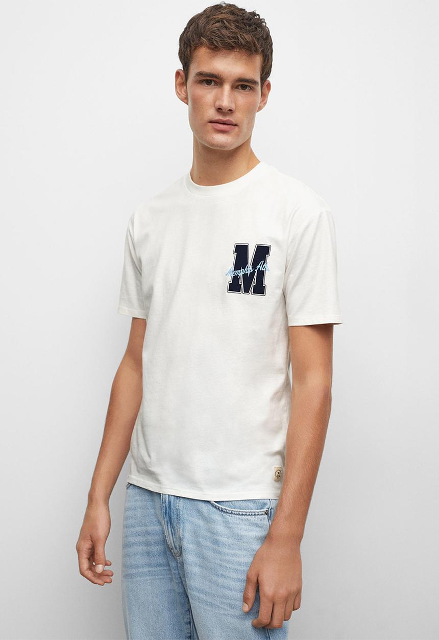 MANGO - T-shirt memphis - natural