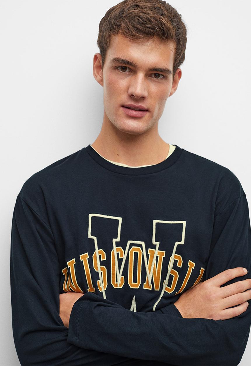 MANGO - T-shirt wiscon - navy