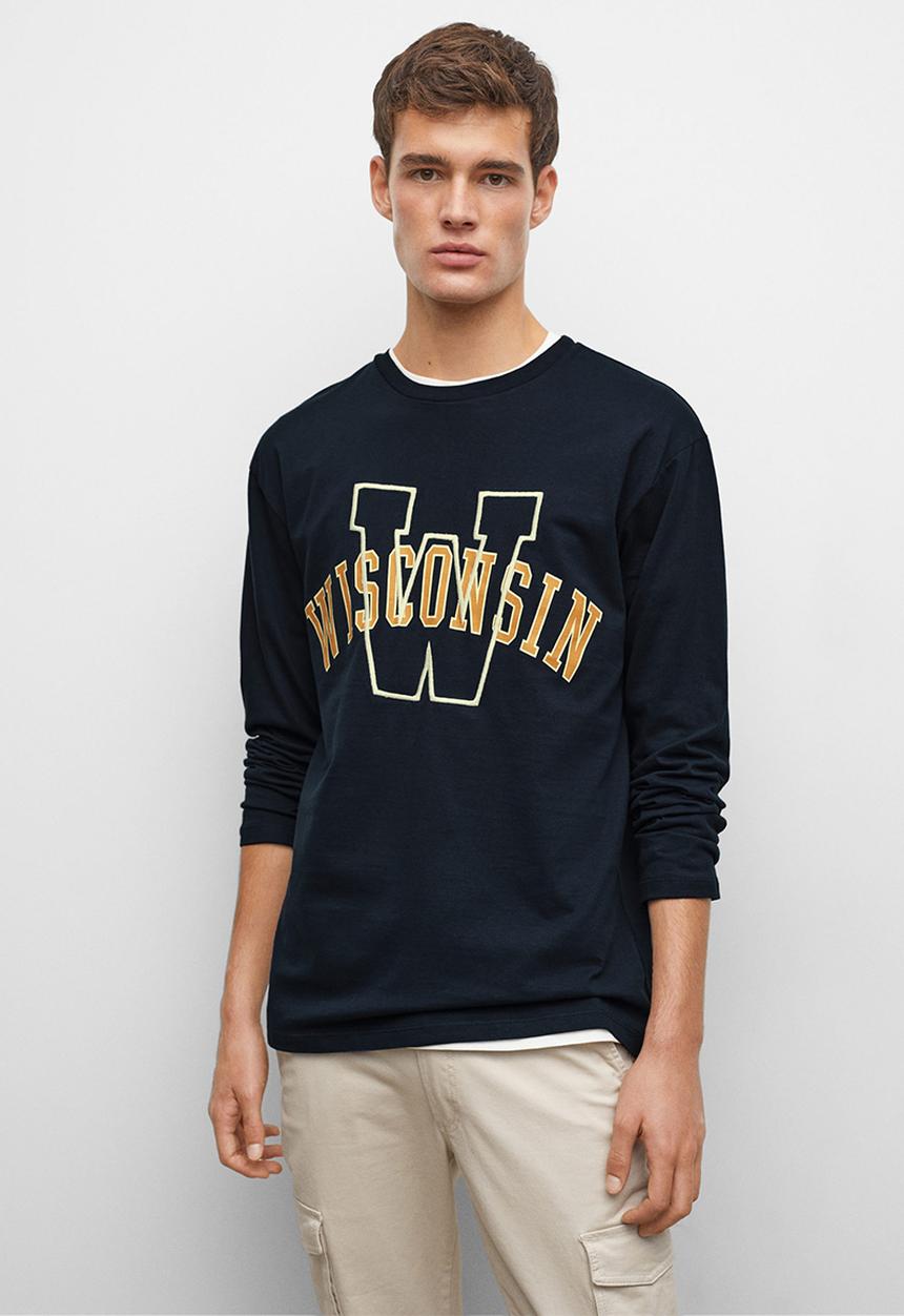 MANGO - T-shirt wiscon - navy