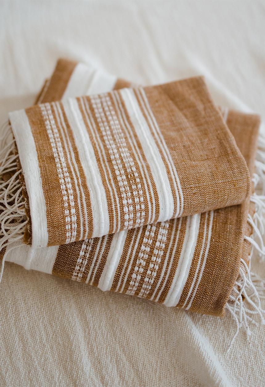 Ecru - Adwa hand towel - ochre