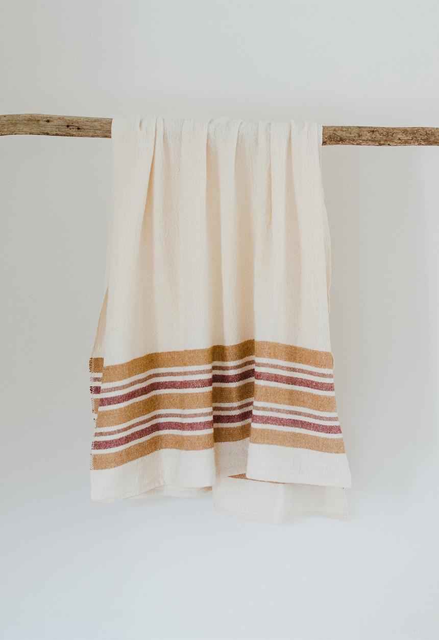 Ecru - Karoo baby blanket - garnet