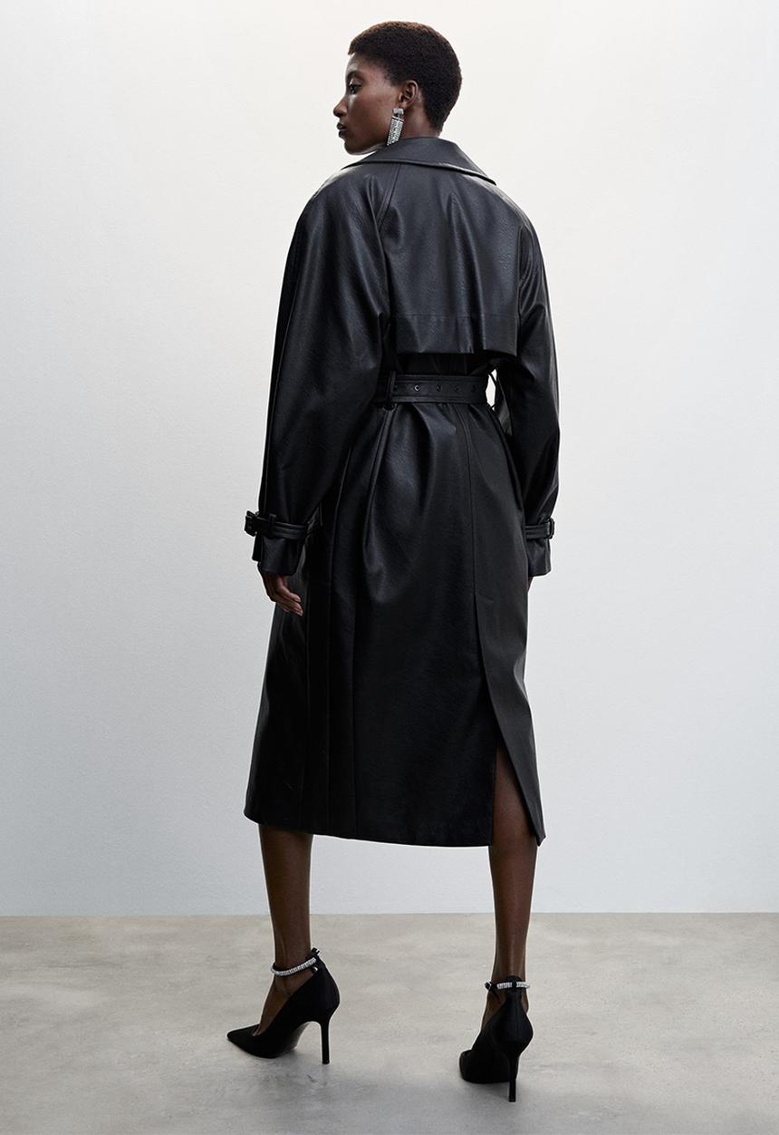 MANGO - Trench coat ghost - black