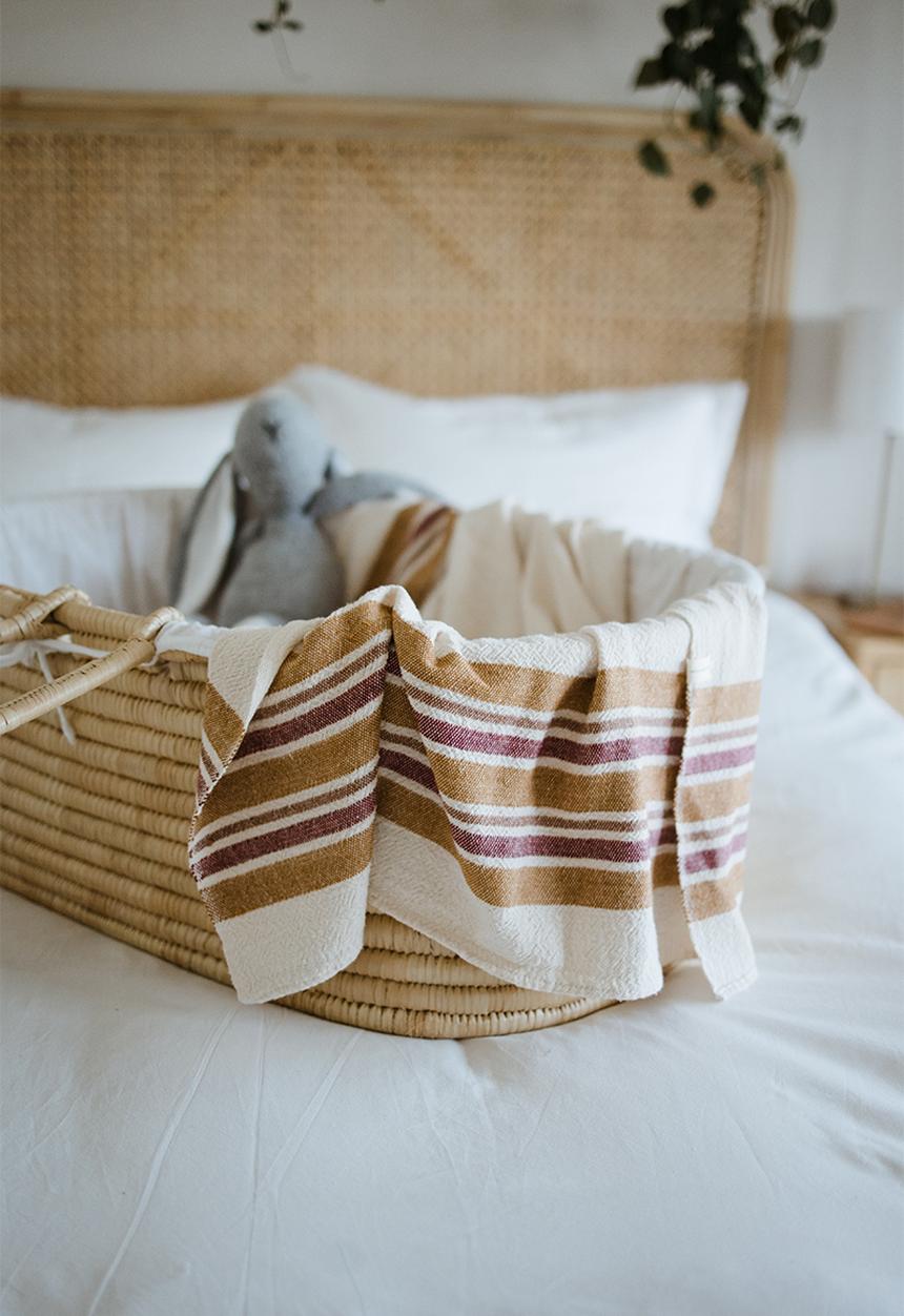 Ecru - Karoo baby blanket - olive