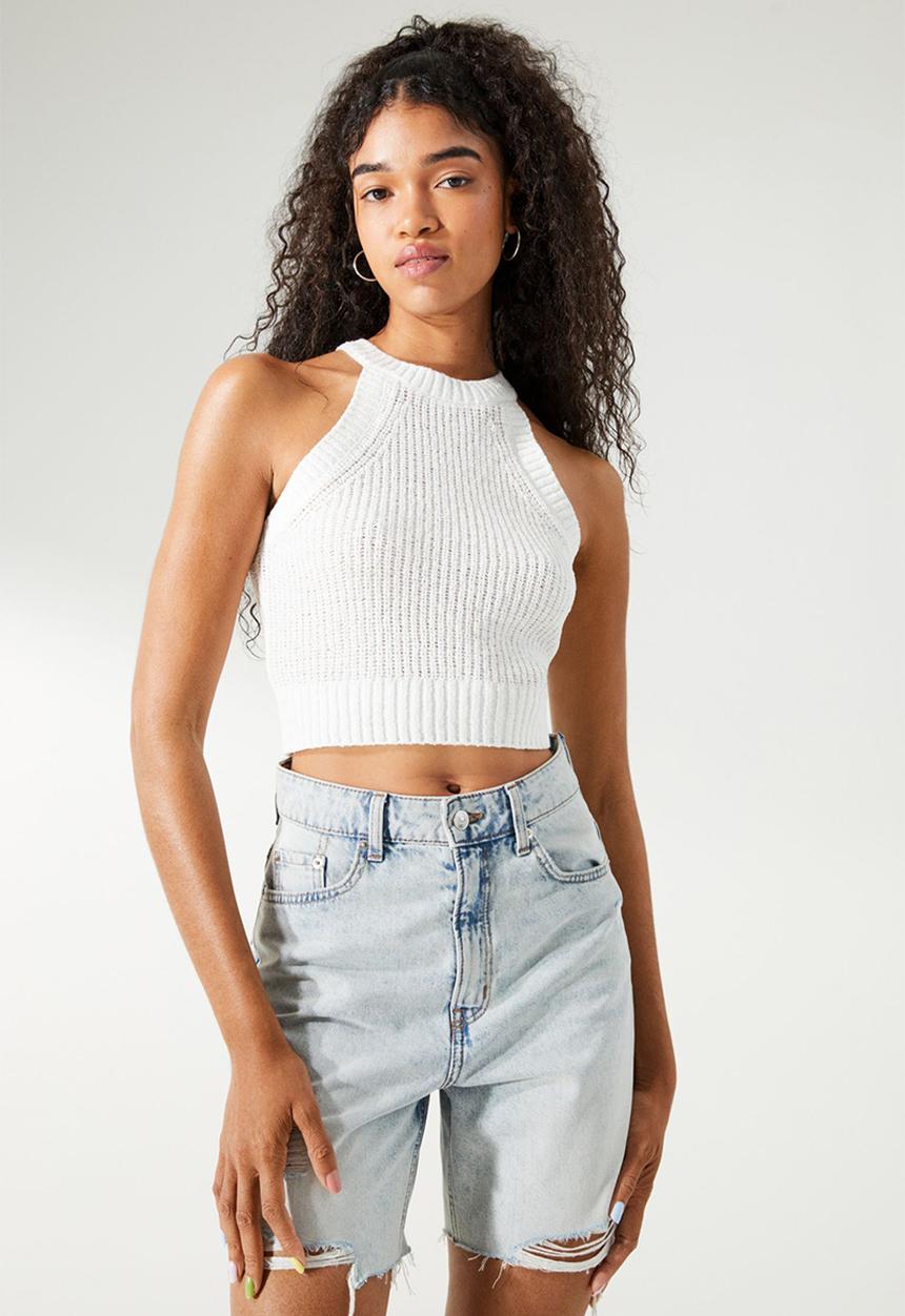 H&M - Knitted sleeveless top - white