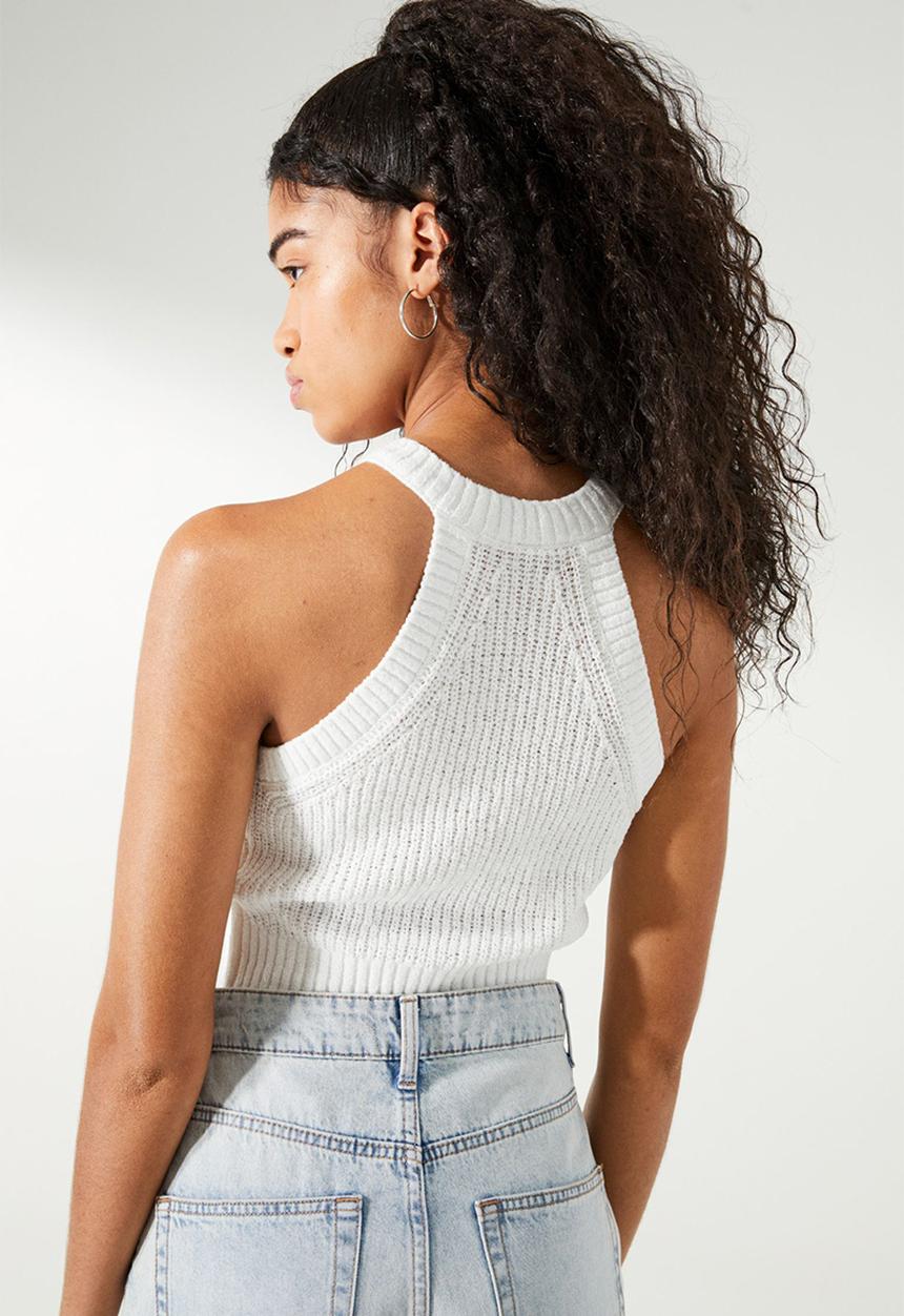 H&M - Knitted sleeveless top - white