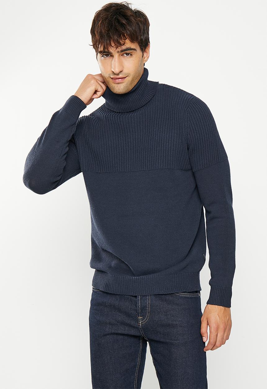 Only & Sons - Onsal life reg 7 roll knit bf - navy