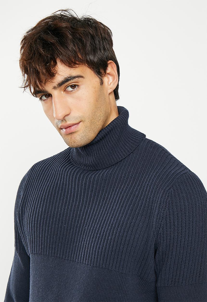 Only & Sons - Onsal life reg 7 roll knit bf - navy