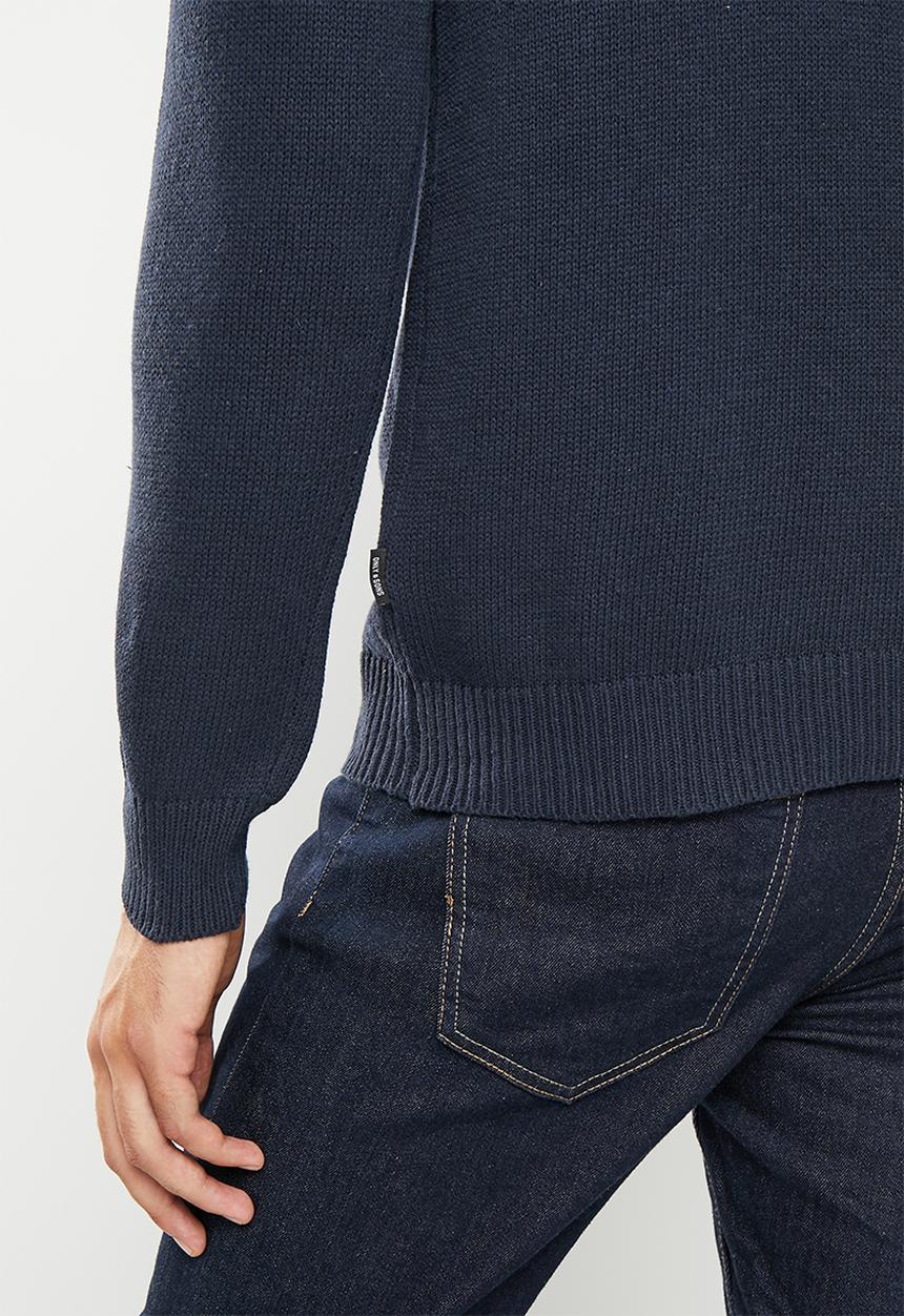 Only & Sons - Onsal life reg 7 roll knit bf - navy