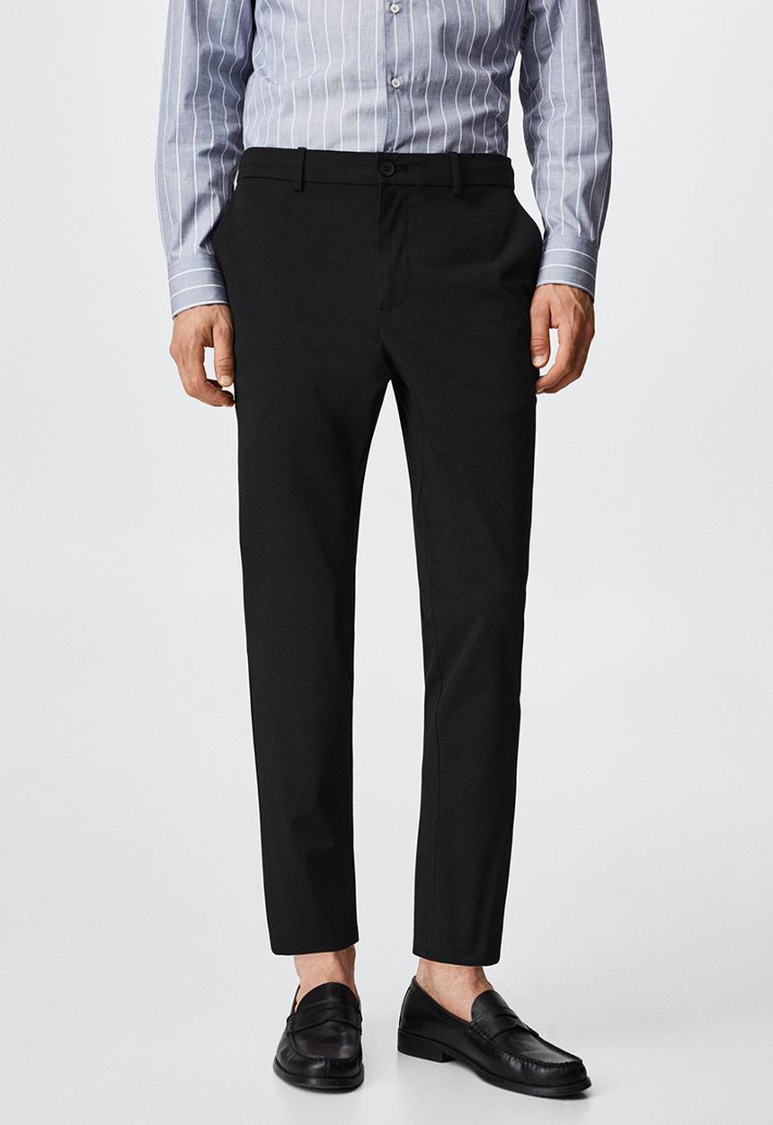MANGO - Trousers bologna - black