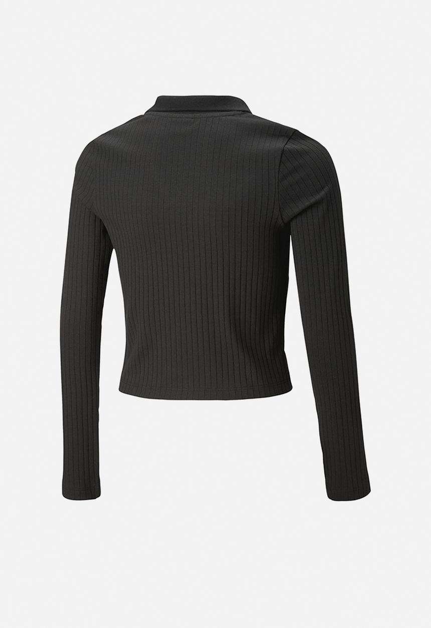PUMA - Classics ribbed v-collar tee g - puma black