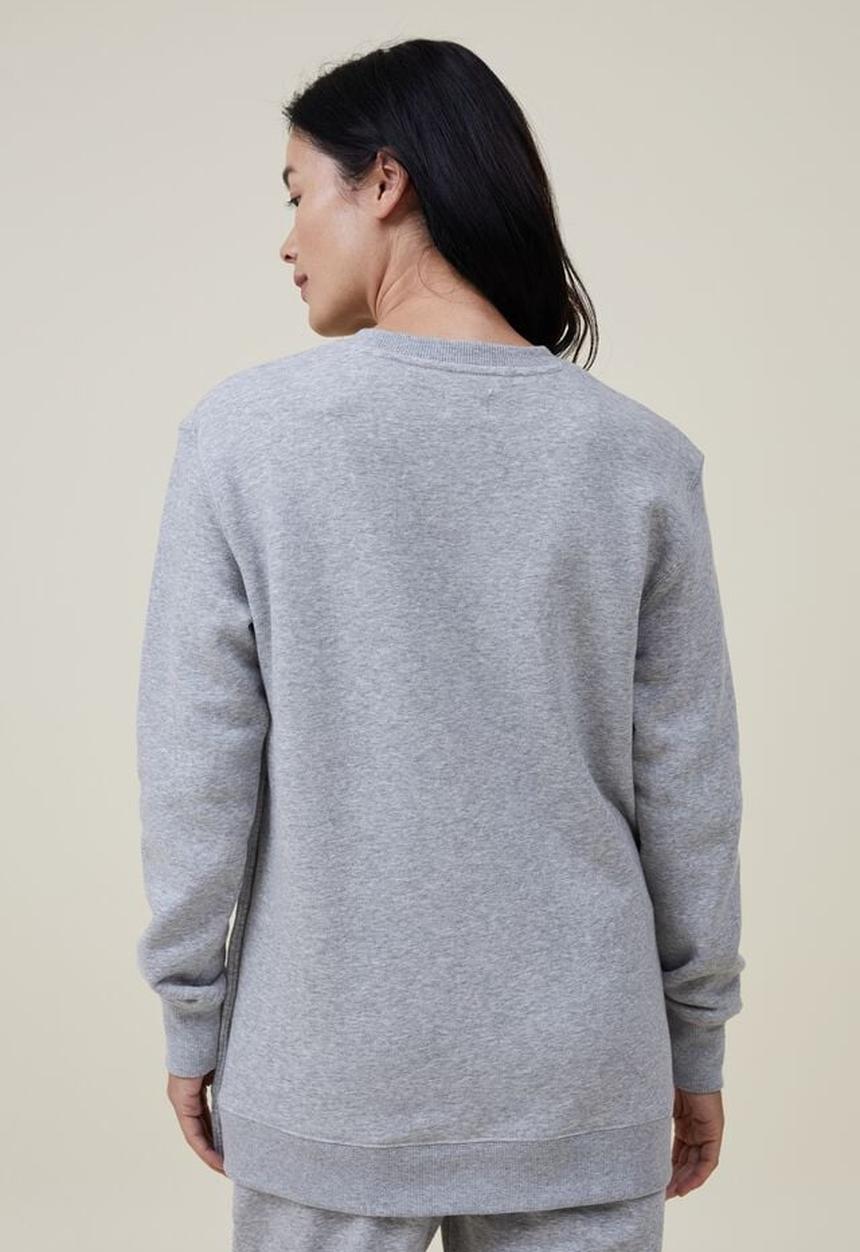 Cotton On - Maternity classic stud side crew fleece - grey marle