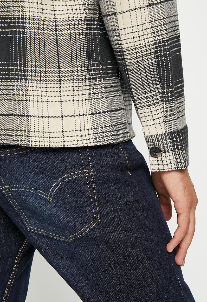 Only & Sons - Onsbaz overshirt 4pkt flannel check ls shirt - ecru
