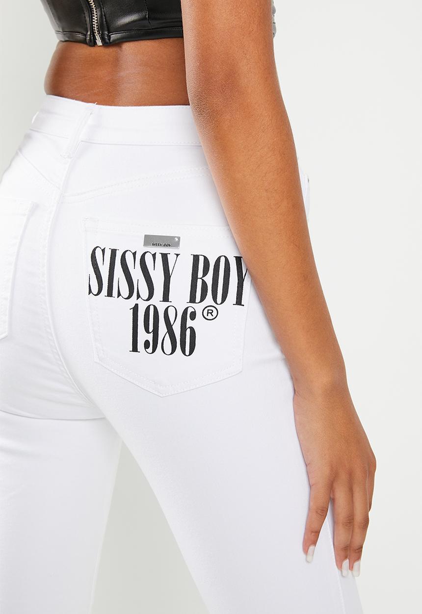 SISSY BOY - Not so basic: ryder skinny with a back pocket print - white