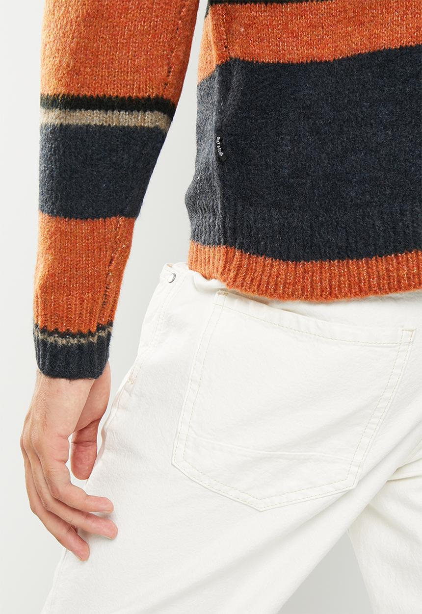 Only & Sons - Onspatrick reg 5 stripe crew knit - brown
